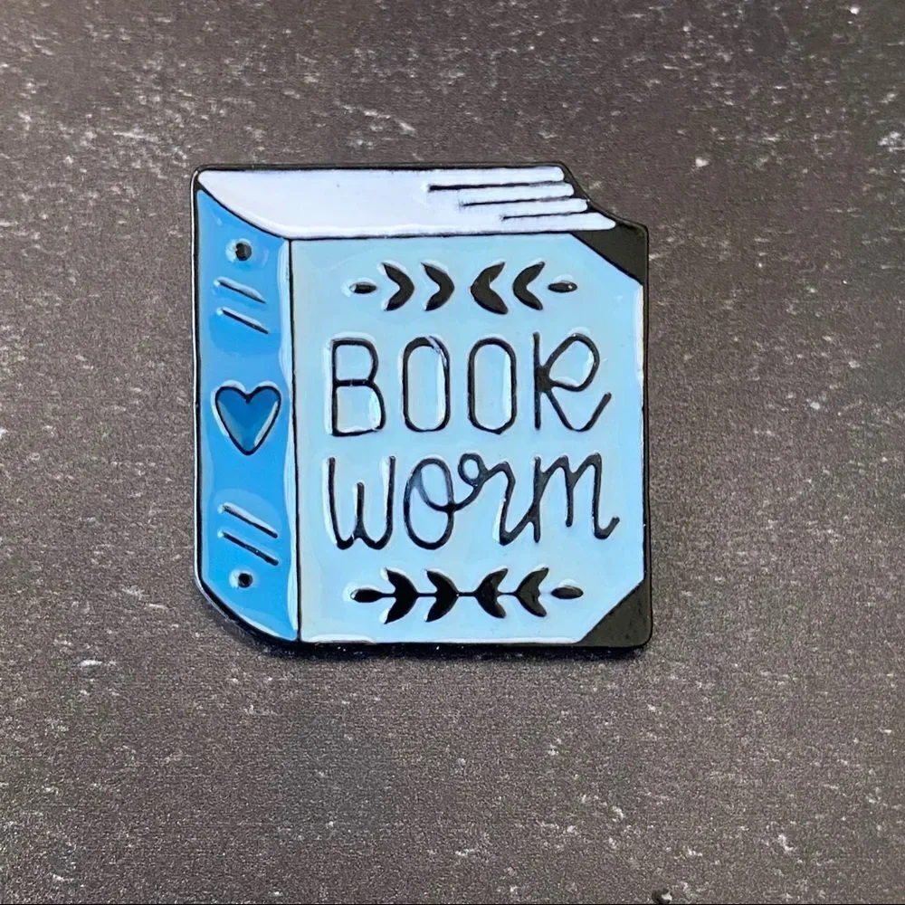 Bookworm Enamel Pin/ Brooch